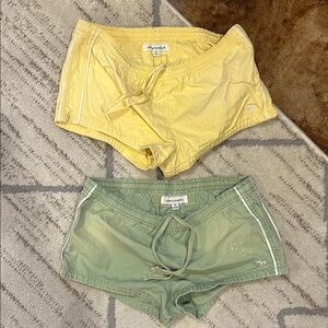 Abercrombie & Fitch Yellow and Olive Shorts Duo
